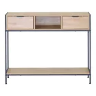 Console Regando pakoworld in oak color with black metal 100x35x80cm