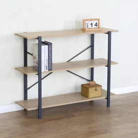   Floor shelf Nebranzo pakoworld in oak color with black metal 106x35x80cm
