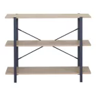 Floor shelf Nebranzo pakoworld in oak color with black metal 106x35x80cm