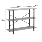 Floor shelf Nebranzo pakoworld in oak color with black metal 106x35x80cm