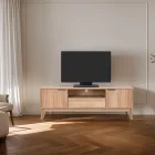 Hamea pakoworld mdf TV cabinet in natural shade 145x39.5x49cm