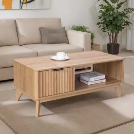   Hamea pakoworld mdf coffee table in natural shade 110x55.2x45cm