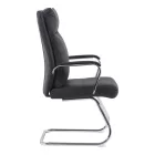Visitor chair Siquel I pakoworld pu in black color 58x62x105cm