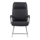 Visitor chair Siquel I pakoworld pu in black color 58x62x105cm