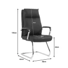 Visitor chair Siquel I pakoworld pu in black color 58x62x105cm