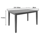 Mabor pakoworld extendable wood table in walnut color 120-150x80x73.8cm