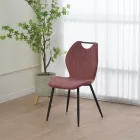 Bongo chair pakoworld velvet in rotten apple shade with black metal legs 56.5x47x84cm