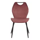 Bongo chair pakoworld velvet in rotten apple shade with black metal legs 56.5x47x84cm