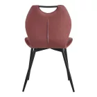 Bongo chair pakoworld velvet in rotten apple shade with black metal legs 56.5x47x84cm