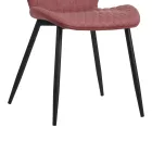 Bongo chair pakoworld velvet in rotten apple shade with black metal legs 56.5x47x84cm
