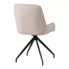 Kadeira rotating chair pakoworld fabric in beige shade with black metal legs 57.5x51x89