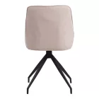 Kadeira rotating chair pakoworld fabric in beige shade with black metal legs 57.5x51x89
