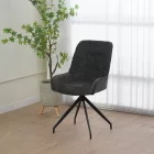 Kadeira rotating chair pakoworld fabric dark grey shade- black metal legs 57.5x51x89cm