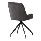 Kadeira rotating chair pakoworld fabric dark grey shade- black metal legs 57.5x51x89cm