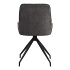 Kadeira rotating chair pakoworld fabric dark grey shade- black metal legs 57.5x51x89cm