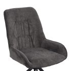 Kadeira rotating chair pakoworld fabric dark grey shade- black metal legs 57.5x51x89cm