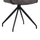 Kadeira rotating chair pakoworld fabric dark grey shade- black metal legs 57.5x51x89cm