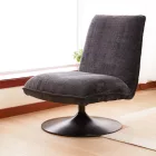 Rotating armchair Remona pakoworld dark grey fabric-black metal 63x80x80εκ