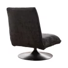 Rotating armchair Remona pakoworld dark grey fabric-black metal 63x80x80εκ