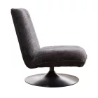 Rotating armchair Remona pakoworld dark grey fabric-black metal 63x80x80εκ