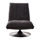 Rotating armchair Remona pakoworld dark grey fabric-black metal 63x80x80εκ