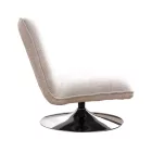 Rotating armchair Remona pakoworld cream fabric-chrome legs 63x80x80εκ
