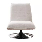 Rotating armchair Remona pakoworld cream fabric-chrome legs 63x80x80εκ