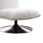 Rotating armchair Remona pakoworld cream fabric-chrome legs 63x80x80εκ