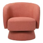 Kreslo pakoworld swivel armchair fabric in terracotta color 78x81x77cm