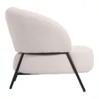 Armchair Jennie pakoworld cream fabric with black metal legs 84x84x71.5cm