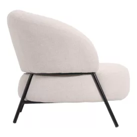   Armchair Jennie pakoworld cream fabric with black metal legs 84x84x71.5cm