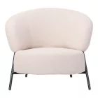 Armchair Jennie pakoworld cream fabric with black metal legs 84x84x71.5cm