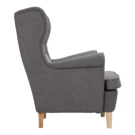   Armchair - bergère Malei pakoworld grey fabric-wooden legs 85x93x100cm