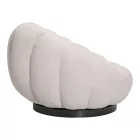 Nester pakoworld swivel armchair boucle fabric in beige color 98x97x69cm