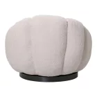 Nester pakoworld swivel armchair boucle fabric in beige color 98x97x69cm