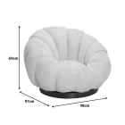 Nester pakoworld swivel armchair boucle fabric in beige color 98x97x69cm