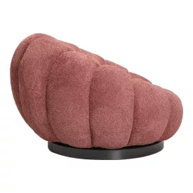   Nester pakoworld swivel armchair boucle fabric in rotten apple color 98x97x69cm