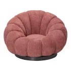 Nester pakoworld swivel armchair boucle fabric in rotten apple color 98x97x69cm