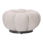 Nester pakoworld stool boucle  fabric in beige color D60x31cm