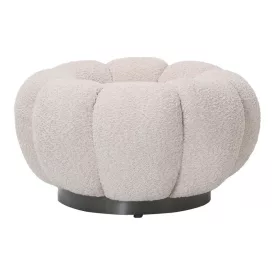   Nester pakoworld stool boucle  fabric in beige color D60x31cm