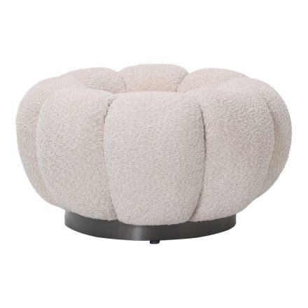 Nester pakoworld stool boucle  fabric in beige color D60x31cm