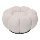 Nester pakoworld stool boucle  fabric in beige color D60x31cm