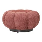 Nester pakoworld stool boucle  fabric in rotten apple color D60x31cm