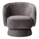 Kreslo pakoworld swivel armchair fabric in dark grey color 78x81x77cm