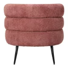 Foleja pakoworld armchair boucle fabric in rotten apple color with black metal legs 76x75x72cm
