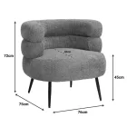 Foleja pakoworld armchair boucle fabric in rotten apple color with black metal legs 76x75x72cm