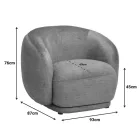 Armchair Freya pakoworld dark grey fabric color 93x87x76cm