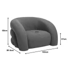 Armchair Lexy pakoworld brick red fabric color 100x89.5x60cm