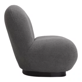   Armchair Rosalie pakoworld dark grey teddy fabric-black base 85x82x77cm