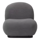 Armchair Rosalie pakoworld dark grey teddy fabric-black base 85x82x77cm